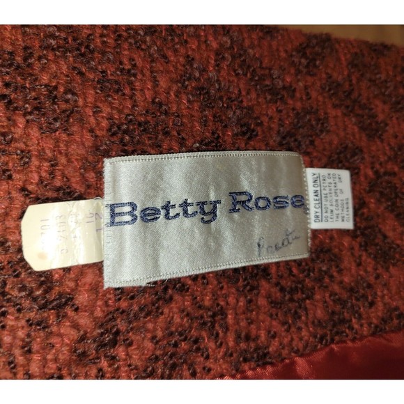 Vintage 60s 70s Rust Boucle Herringbone Double-Breasted Coat Jacket Mod Medium - Picture 14 of 16